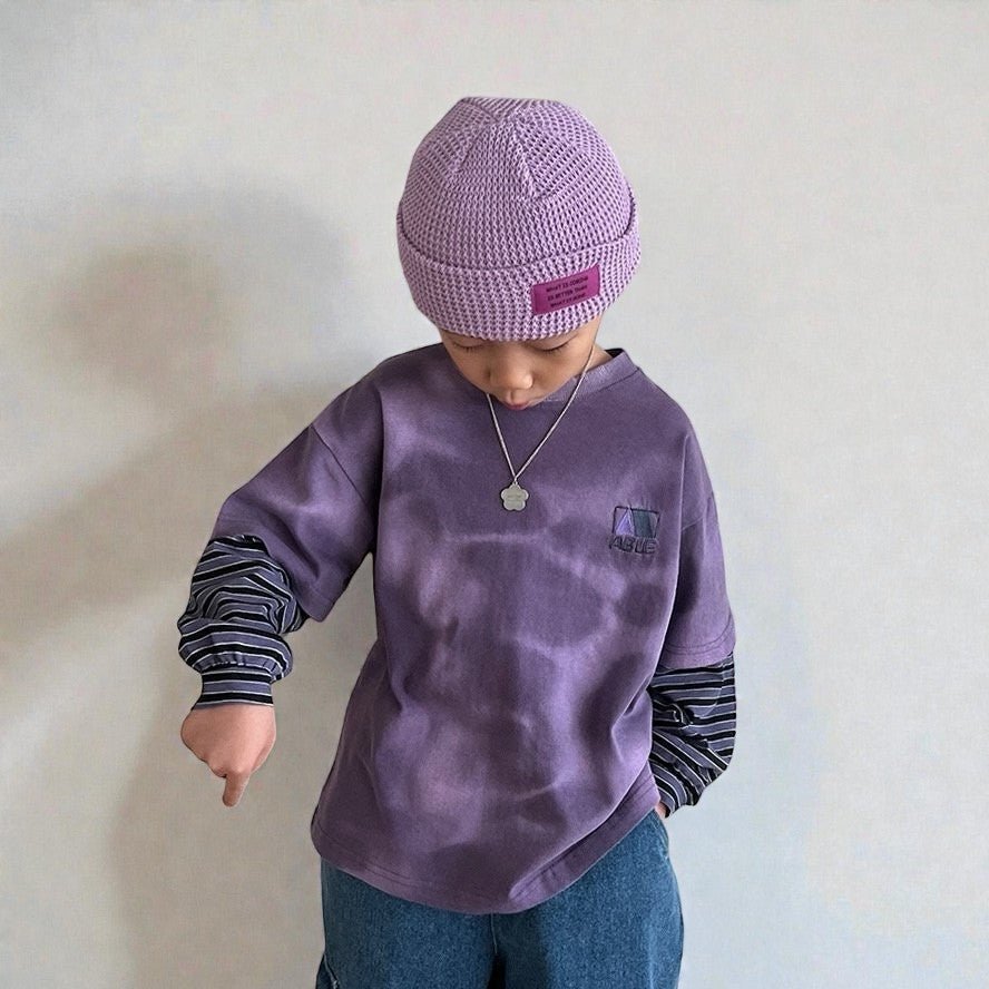 Toddler SP26 Pigment Dyed Layered Long Sleeve Top (3 - 7y) - 2 Colors - AT NOON STORE