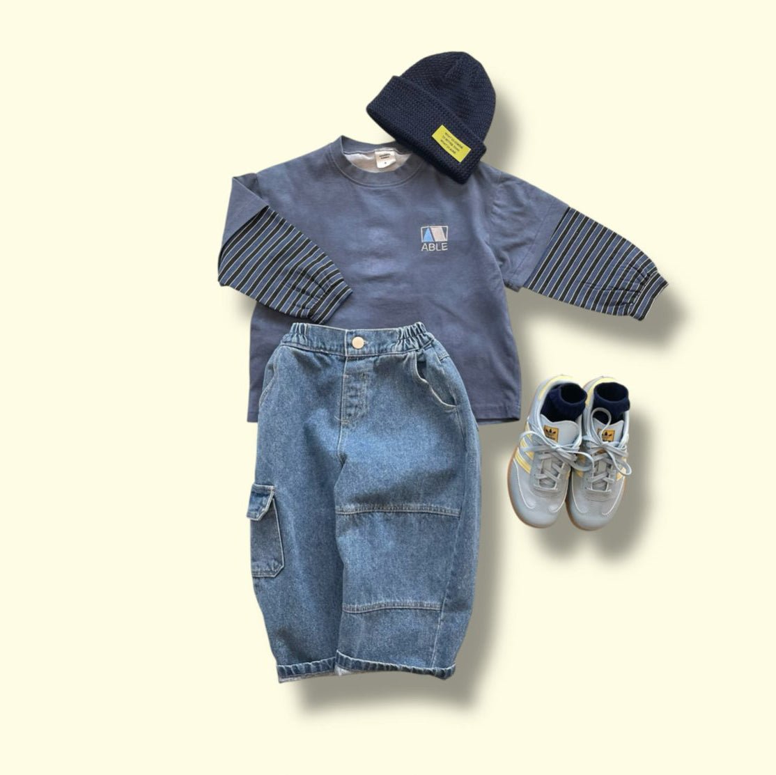 Toddler SP26 Pigment Dyed Layered Long Sleeve Top (3 - 7y) - 2 Colors - AT NOON STORE