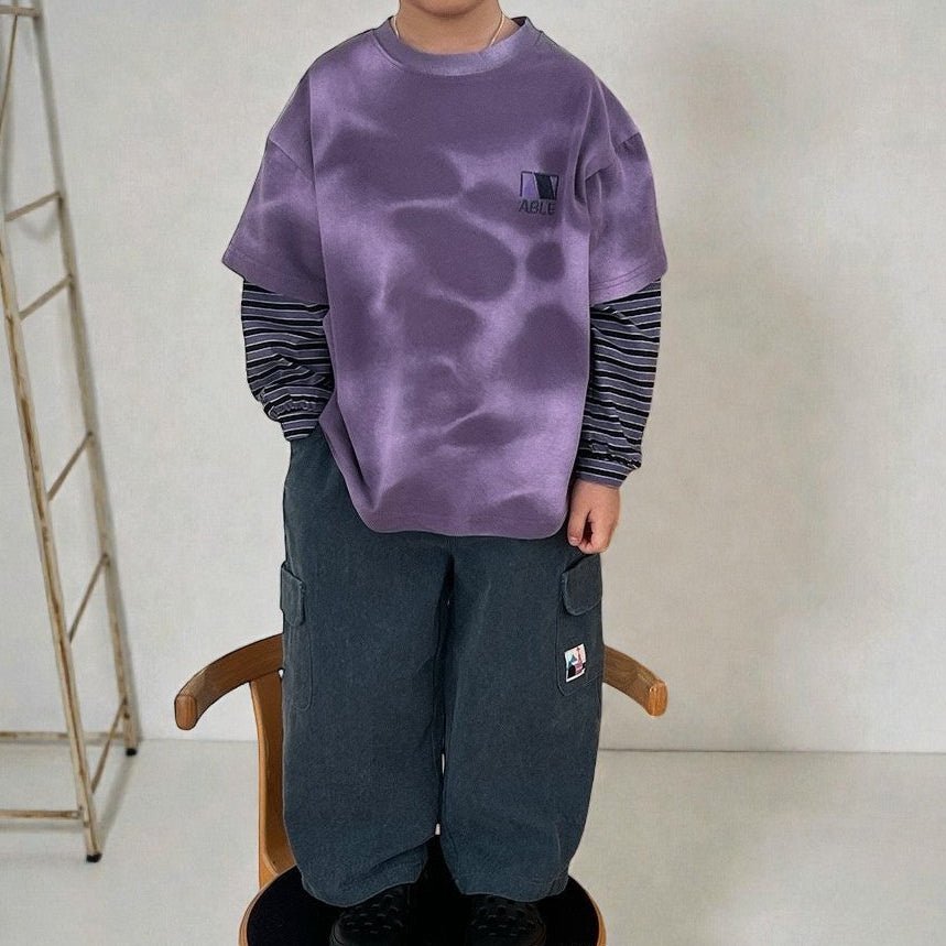 Toddler SP26 Pigment Dyed Layered Long Sleeve Top (3 - 7y) - 2 Colors - AT NOON STORE