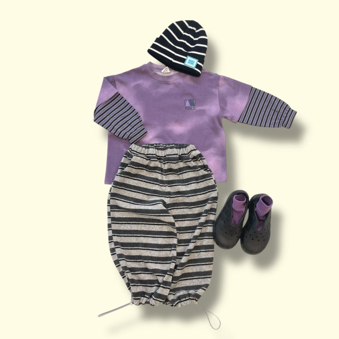 Toddler SP26 Pigment Dyed Layered Long Sleeve Top (3 - 7y) - 2 Colors - AT NOON STORE