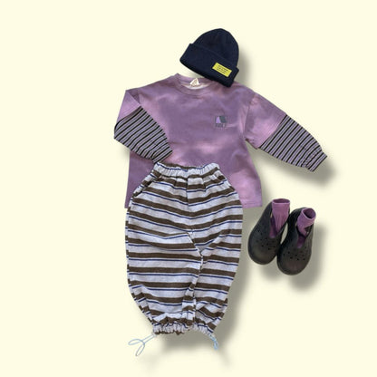 Toddler SP26 Pigment Dyed Layered Long Sleeve Top (3 - 7y) - 2 Colors - AT NOON STORE