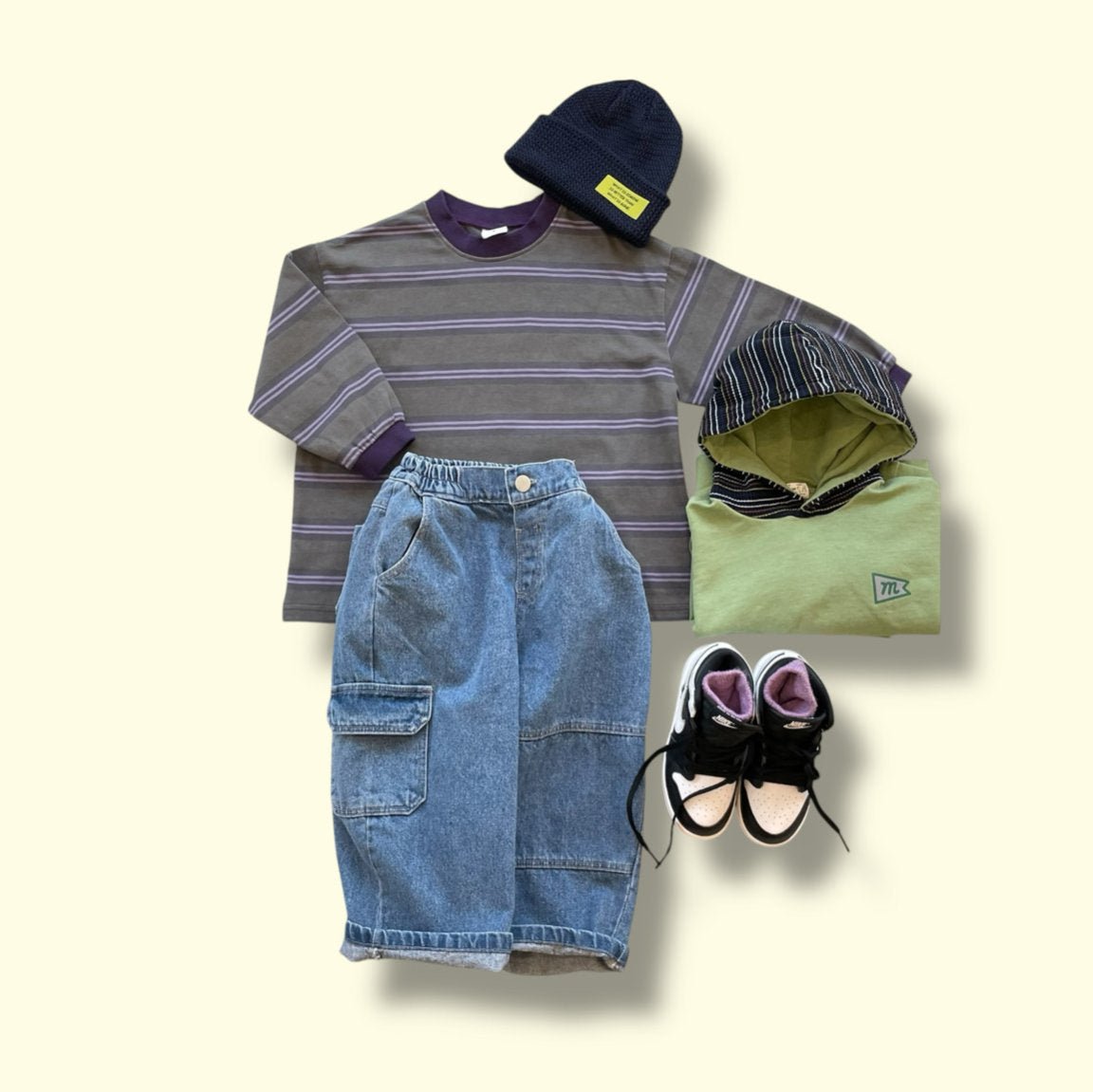Toddler SP26 Pigment Dyed Multi Stripe Long Sleeve Tee (3 - 7y) - 3 Colors - AT NOON STORE