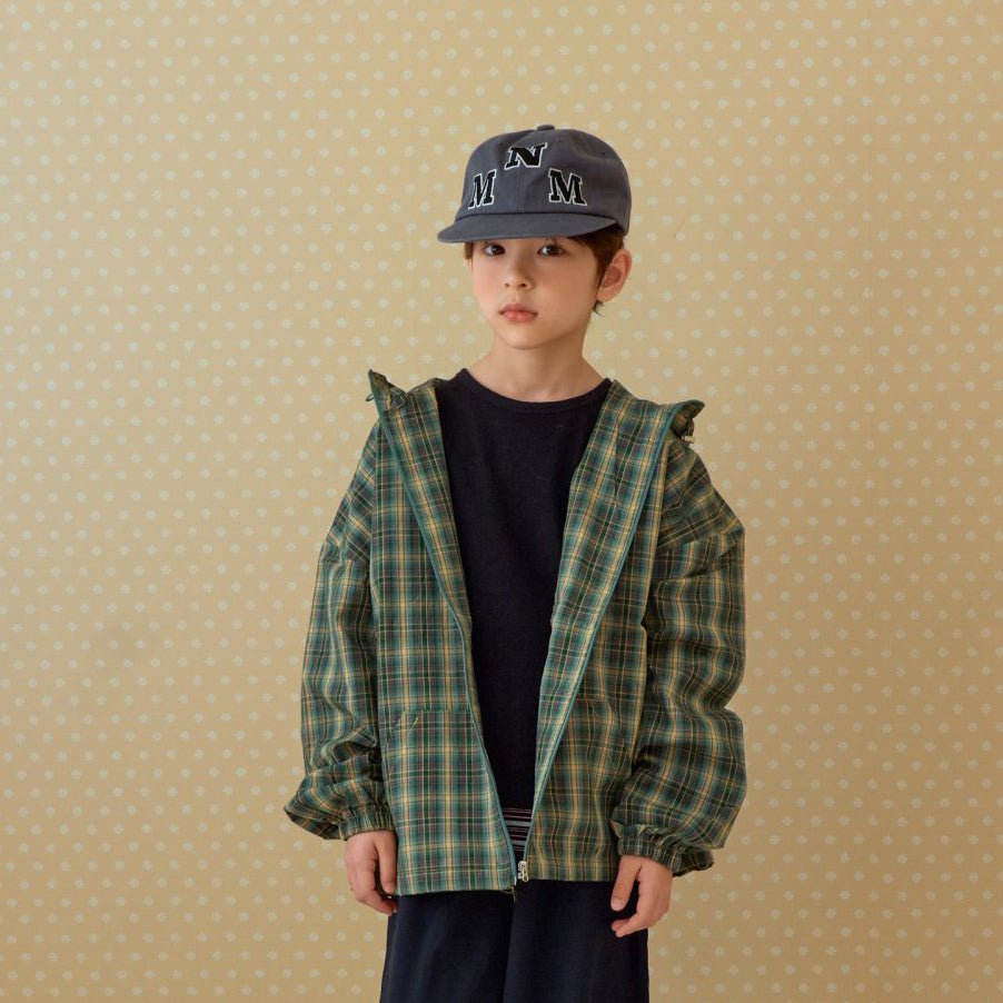 Toddler SP26 Plaid Brim Zip - up Jacket (2 - 7y) - Green - AT NOON STORE