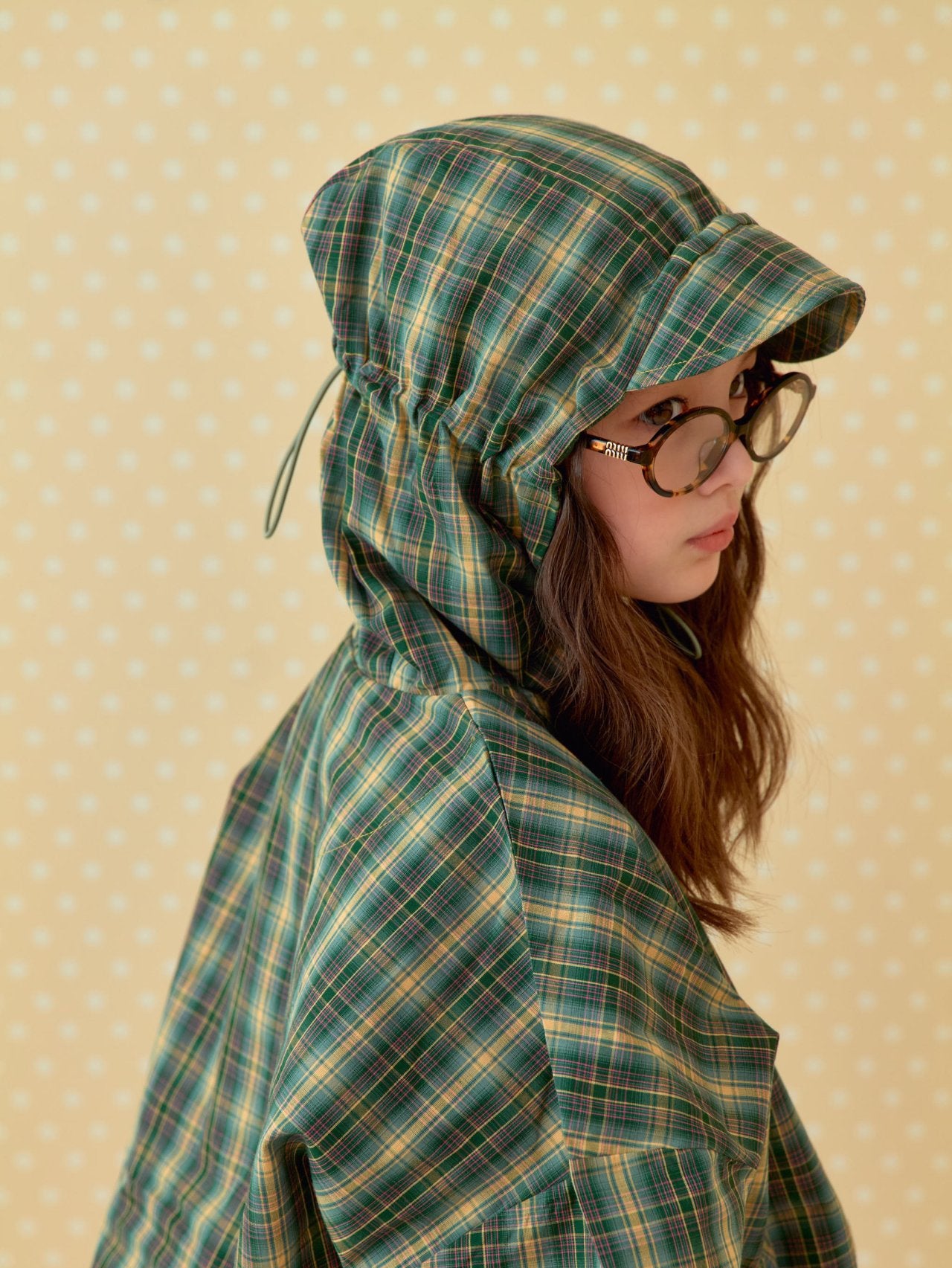 Toddler SP26 Plaid Brim Zip - up Jacket (2 - 7y) - Green - AT NOON STORE