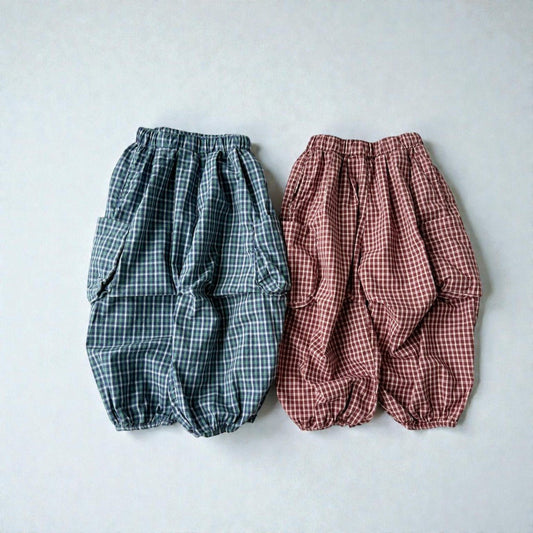Toddler SP26 Plaid Cargo Jogger Pants (2 - 7y) - 2 Colors - AT NOON STORE