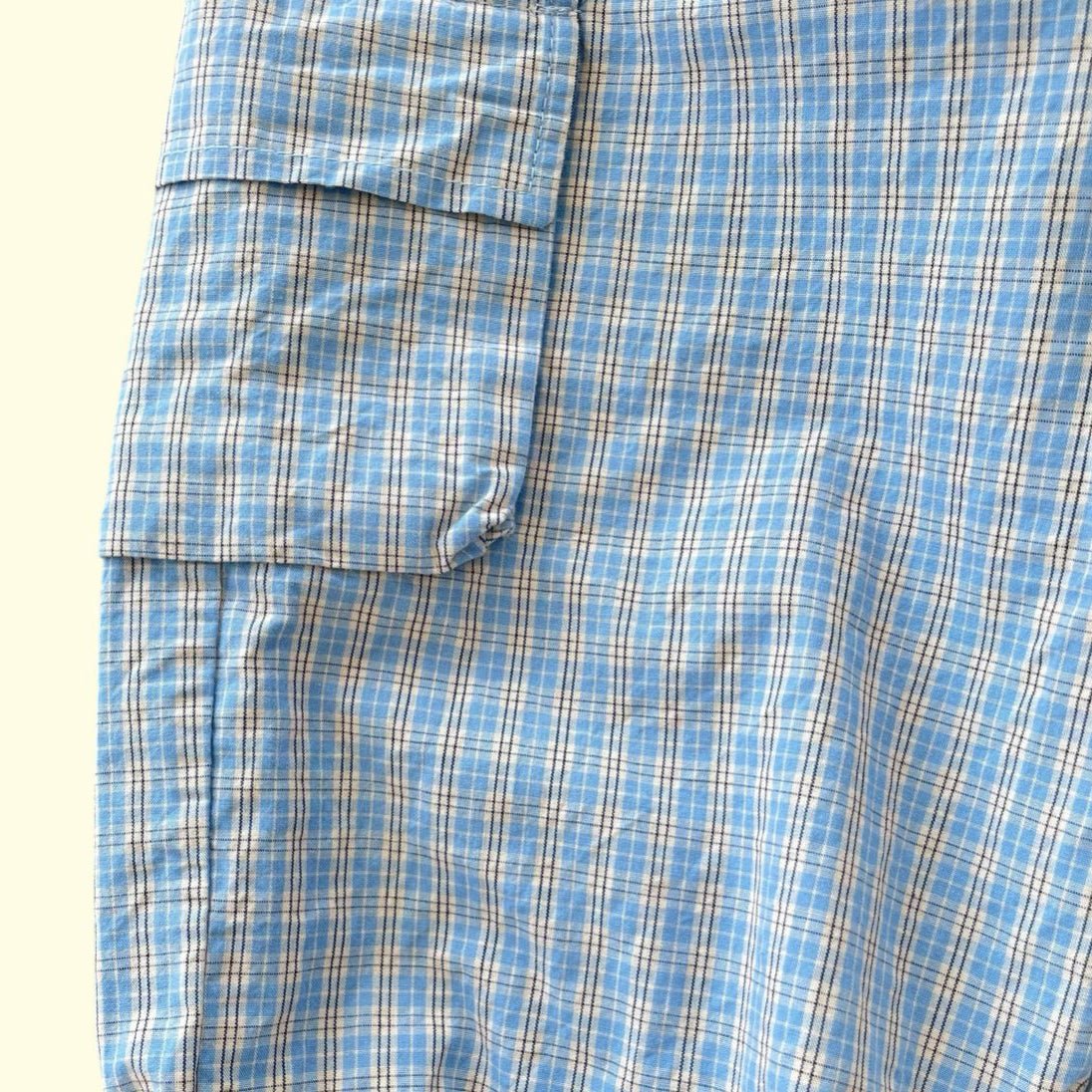 Toddler SP26 Plaid Cargo Pants (3 - 7y) - Sky Blue - AT NOON STORE
