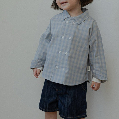 Toddler SP26 Plaid Double Button Up Shirt (10m - 4y) - 2 Colors - AT NOON STORE