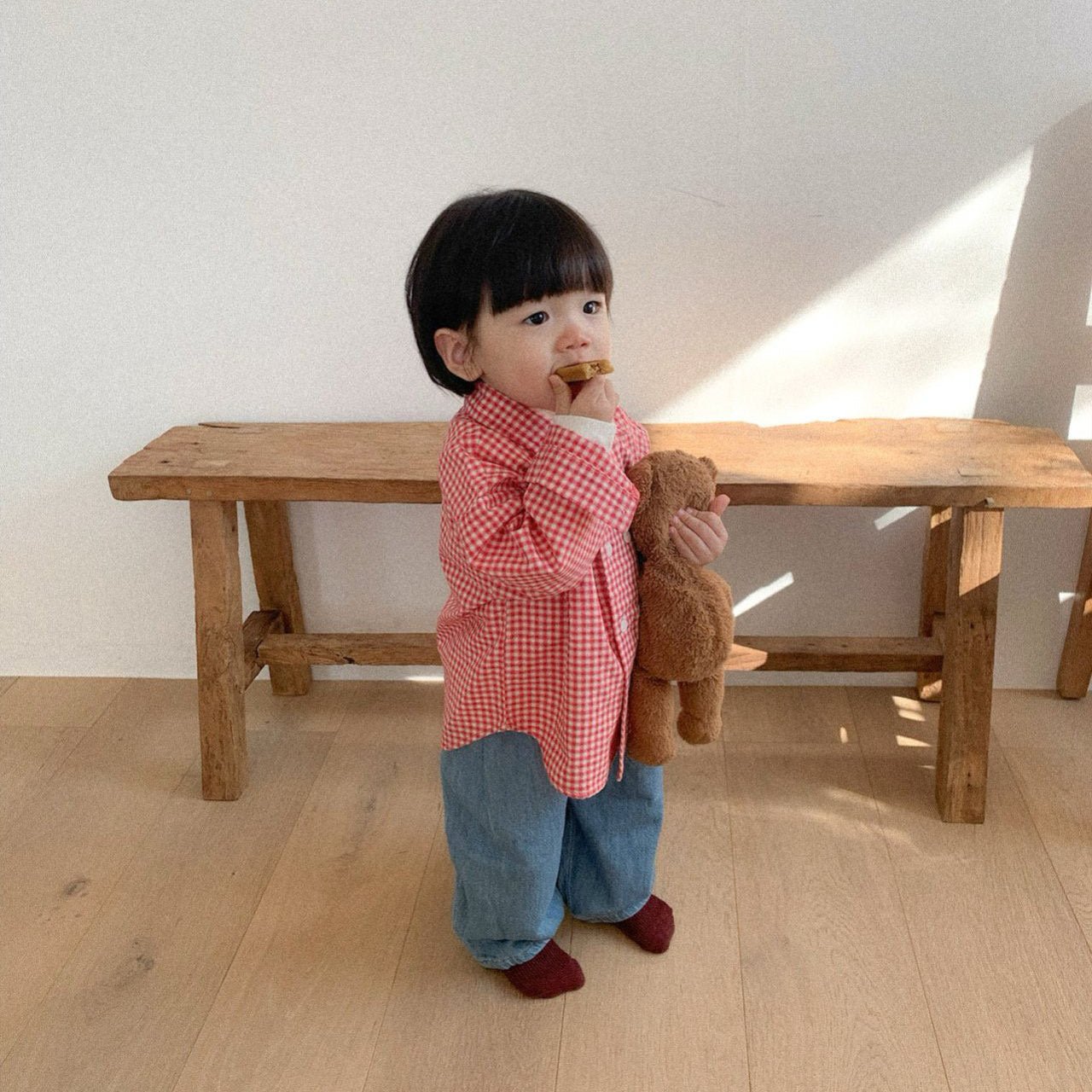 Toddler SP26 Plaid Double Button Up Shirt (10m - 4y) - 2 Colors - AT NOON STORE