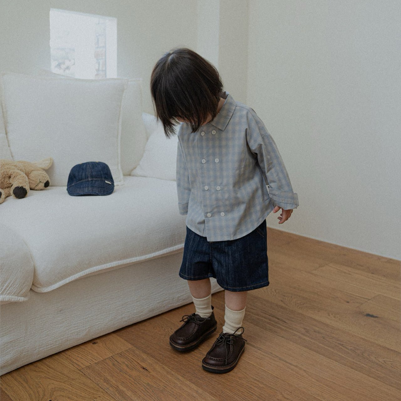 Toddler SP26 Plaid Double Button Up Shirt (10m - 4y) - 2 Colors - AT NOON STORE
