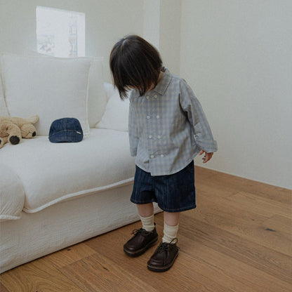 Toddler SP26 Plaid Double Button Up Shirt (10m - 4y) - 2 Colors - AT NOON STORE