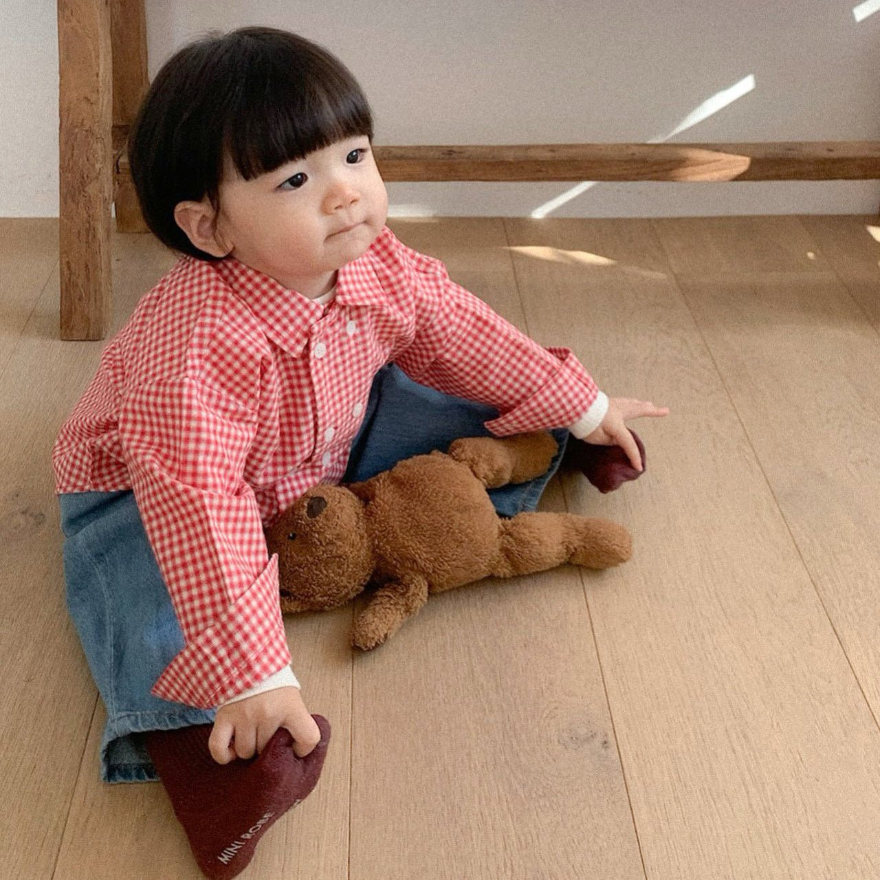 Toddler SP26 Plaid Double Button Up Shirt (10m - 4y) - 2 Colors - AT NOON STORE