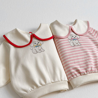 Toddler SP26 Poodle Big Collar Long Sleeve Sweatshirt (2 - 8y) - 2 Colors - AT NOON STORE