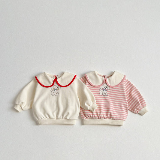 Toddler SP26 Poodle Big Collar Long Sleeve Sweatshirt (2 - 8y) - 2 Colors - AT NOON STORE