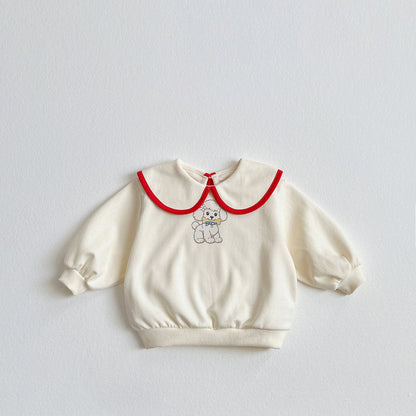 Toddler SP26 Poodle Big Collar Long Sleeve Sweatshirt (2 - 8y) - 2 Colors - AT NOON STORE