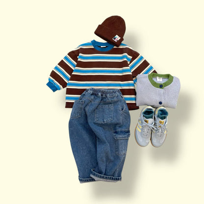 Toddler SP26 Retro Multi Stripe Long Sleeve Tee (3 - 7y) - 2 Colors - AT NOON STORE