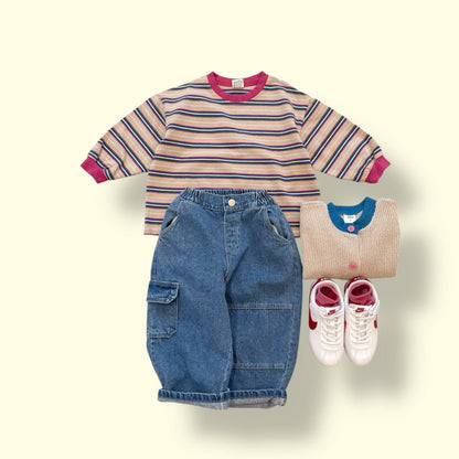 Toddler SP26 Retro Multi Stripe Long Sleeve Tee (3 - 7y) - 2 Colors - AT NOON STORE