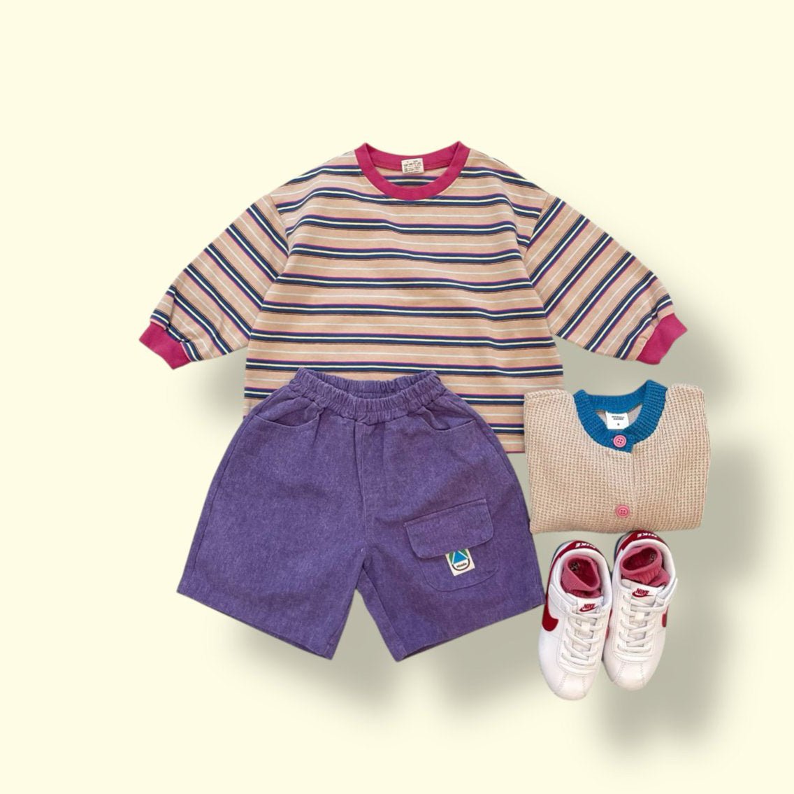 Toddler SP26 Retro Multi Stripe Long Sleeve Tee (3 - 7y) - 2 Colors - AT NOON STORE