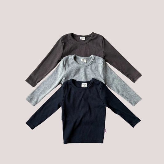 Toddler SP26 Ribbed Long Sleeve Top (1 - 7y) - 3 Colors kids outfit