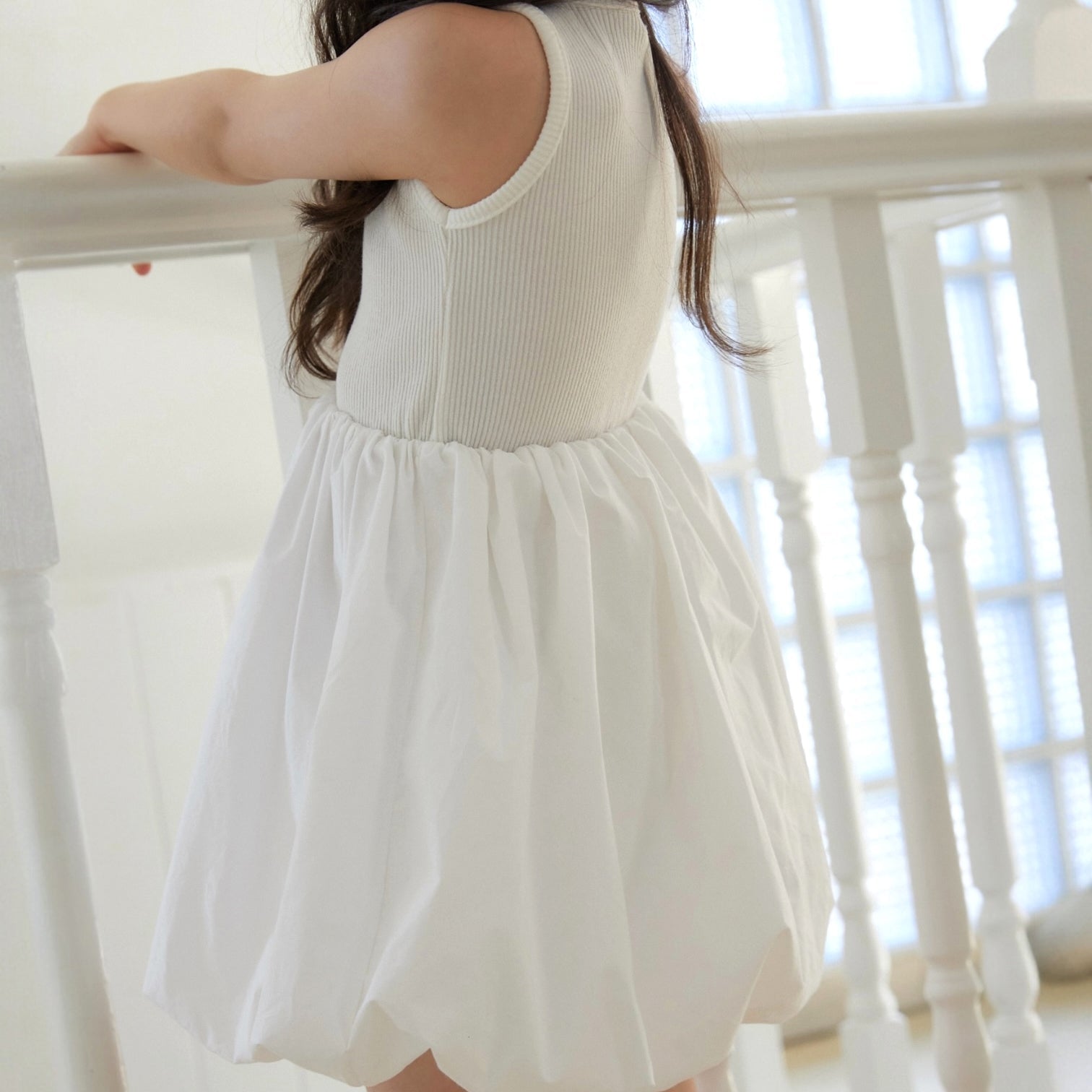 Toddler SP26 Ribbed Sleeveless Top Balloon Dress (1 - 7y) - 2 Colors - AT NOON STORE
