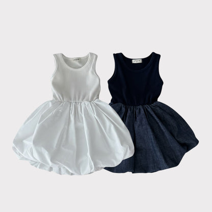 Toddler SP26 Ribbed Sleeveless Top Balloon Dress (1 - 7y) - 2 Colors - AT NOON STORE