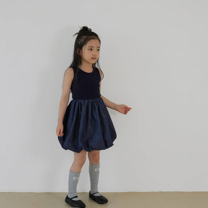 Toddler SP26 Ribbed Sleeveless Top Balloon Dress (1 - 7y) - 2 Colors - AT NOON STORE