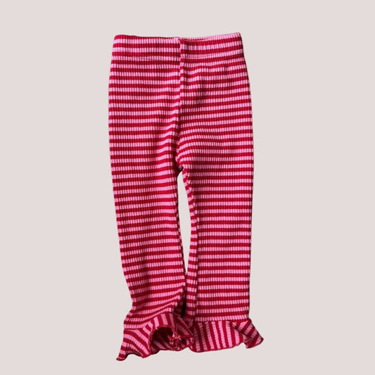 Toddler SP26 Ribbed Stripe Frill Pants (1 - 7y) - Pink kids outfit