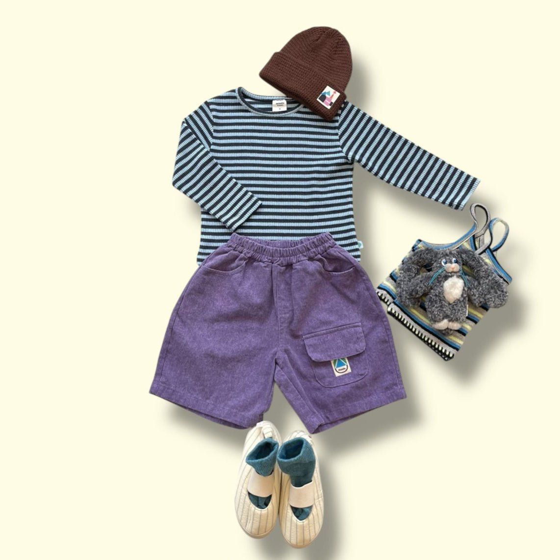 Toddler SP26 Ribbed Stripe Long Sleeve Tee (3 - 7y) - Sky Blue - AT NOON STORE