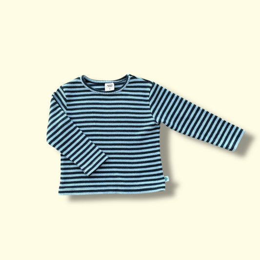 Toddler SP26 Ribbed Stripe Long Sleeve Tee (3 - 7y) - Sky Blue - AT NOON STORE