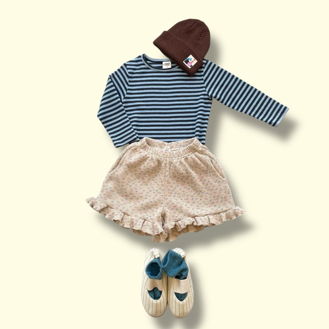 Toddler SP26 Ribbed Stripe Long Sleeve Tee (3 - 7y) - Sky Blue - AT NOON STORE