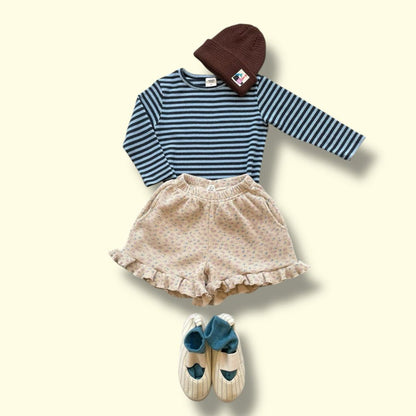 Toddler SP26 Ribbed Stripe Long Sleeve Tee (3 - 7y) - Sky Blue - AT NOON STORE