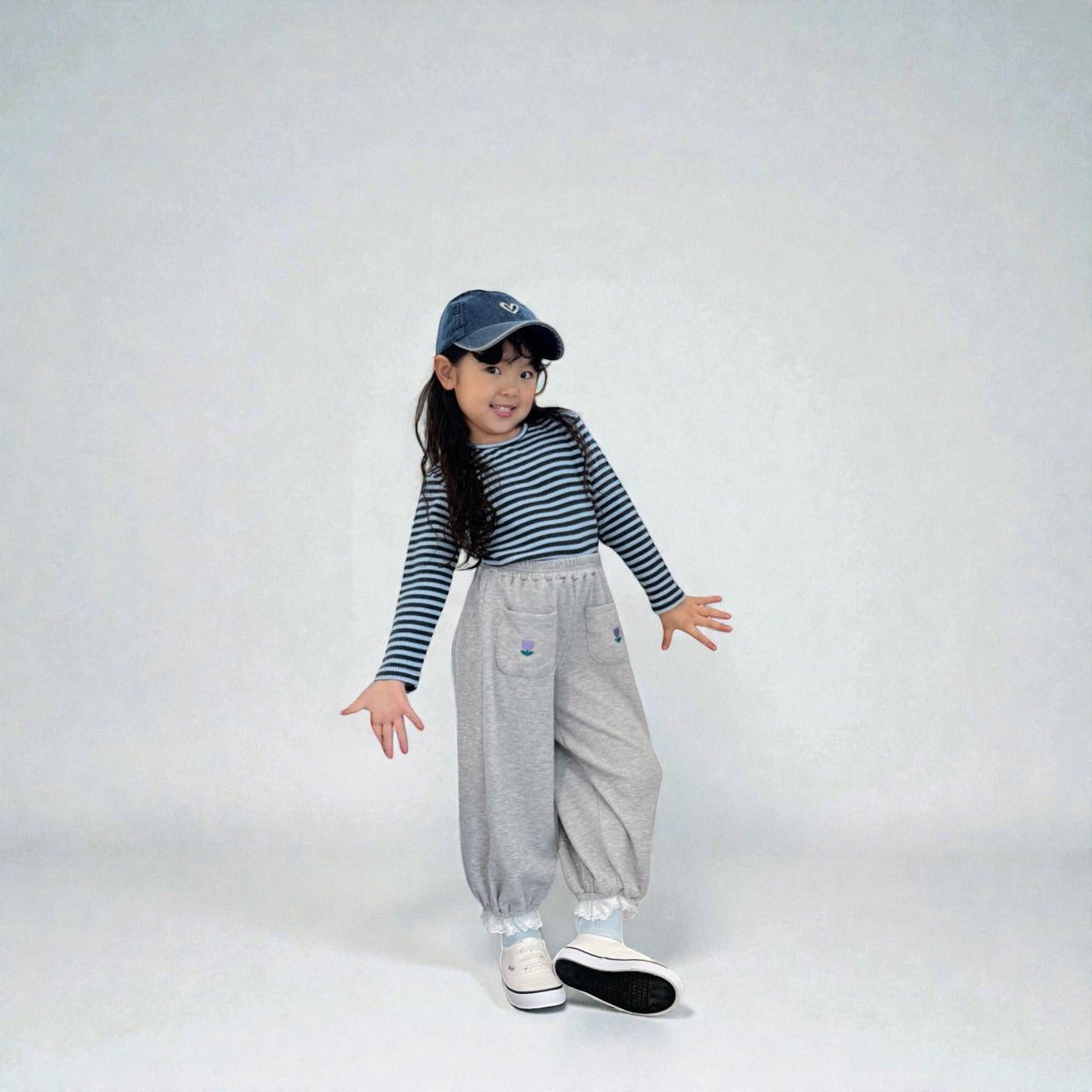 Toddler SP26 Ribbed Stripe Long Sleeve Tee (3 - 7y) - Sky Blue - AT NOON STORE