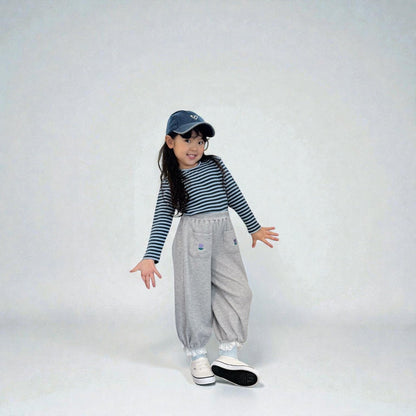 Toddler SP26 Ribbed Stripe Long Sleeve Tee (3 - 7y) - Sky Blue - AT NOON STORE