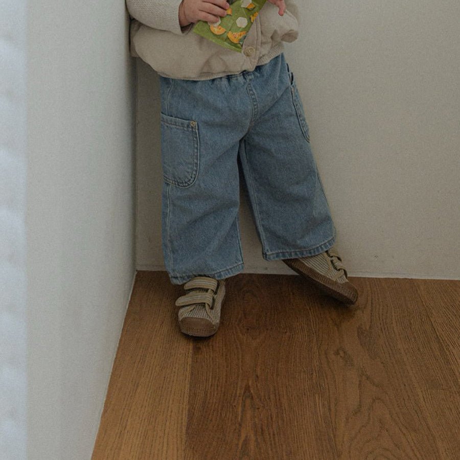 Toddler SP26 Side Pocket Pull - on Denim Pants (10m - 4y) - 2 Colors - AT NOON STORE