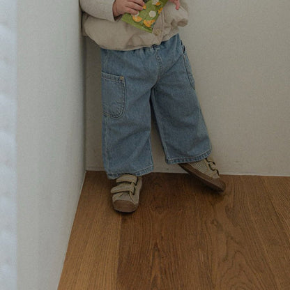Toddler SP26 Side Pocket Pull - on Denim Pants (10m - 4y) - 2 Colors - AT NOON STORE