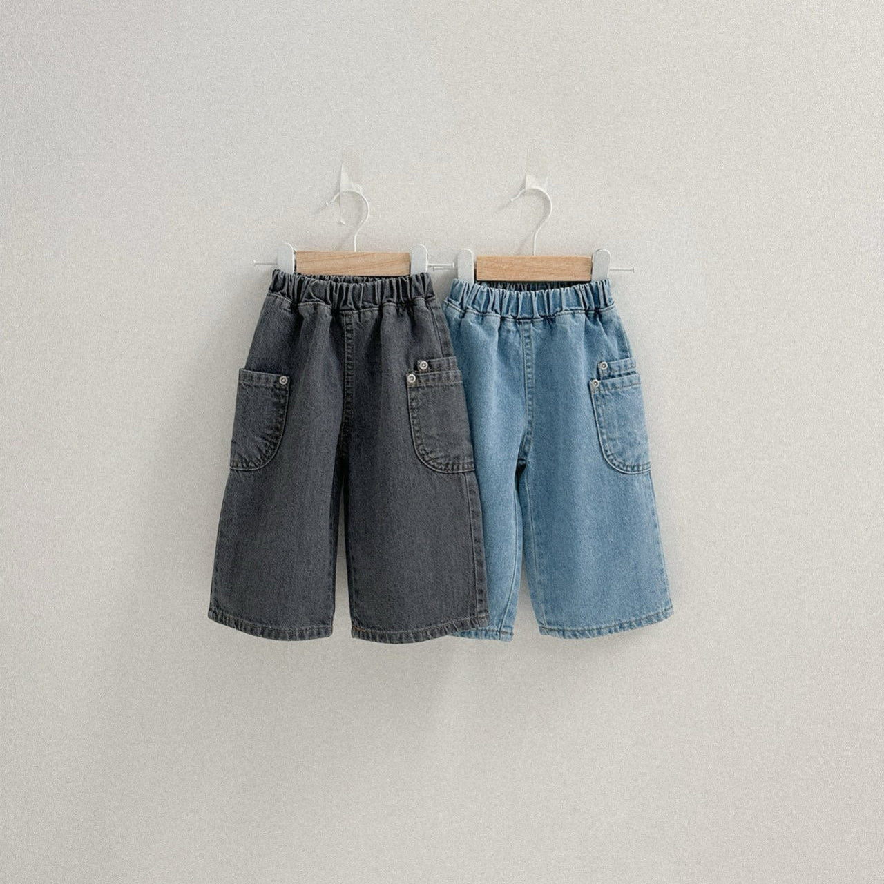 Toddler SP26 Side Pocket Pull - on Denim Pants (10m - 4y) - 2 Colors - AT NOON STORE