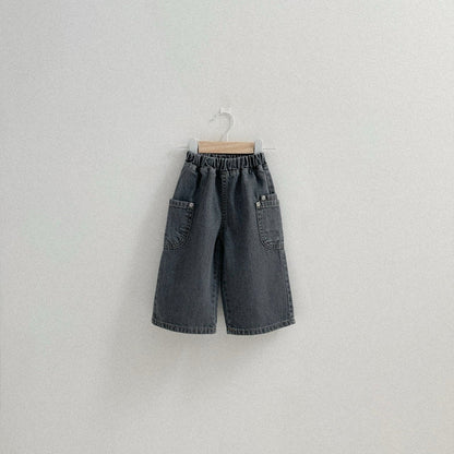 Toddler SP26 Side Pocket Pull - on Denim Pants (10m - 4y) - 2 Colors - AT NOON STORE