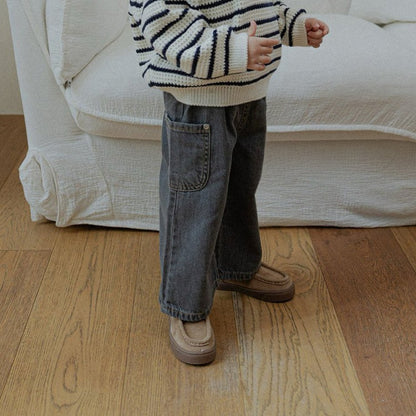 Toddler SP26 Side Pocket Pull - on Denim Pants (10m - 4y) - 2 Colors - AT NOON STORE