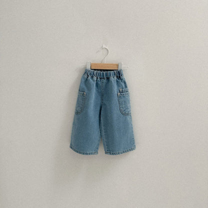 Toddler SP26 Side Pocket Pull - on Denim Pants (10m - 4y) - 2 Colors - AT NOON STORE