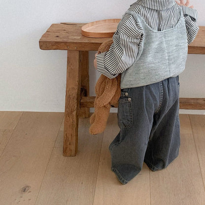 Toddler SP26 Side Pocket Pull - on Denim Pants (10m - 4y) - 2 Colors - AT NOON STORE