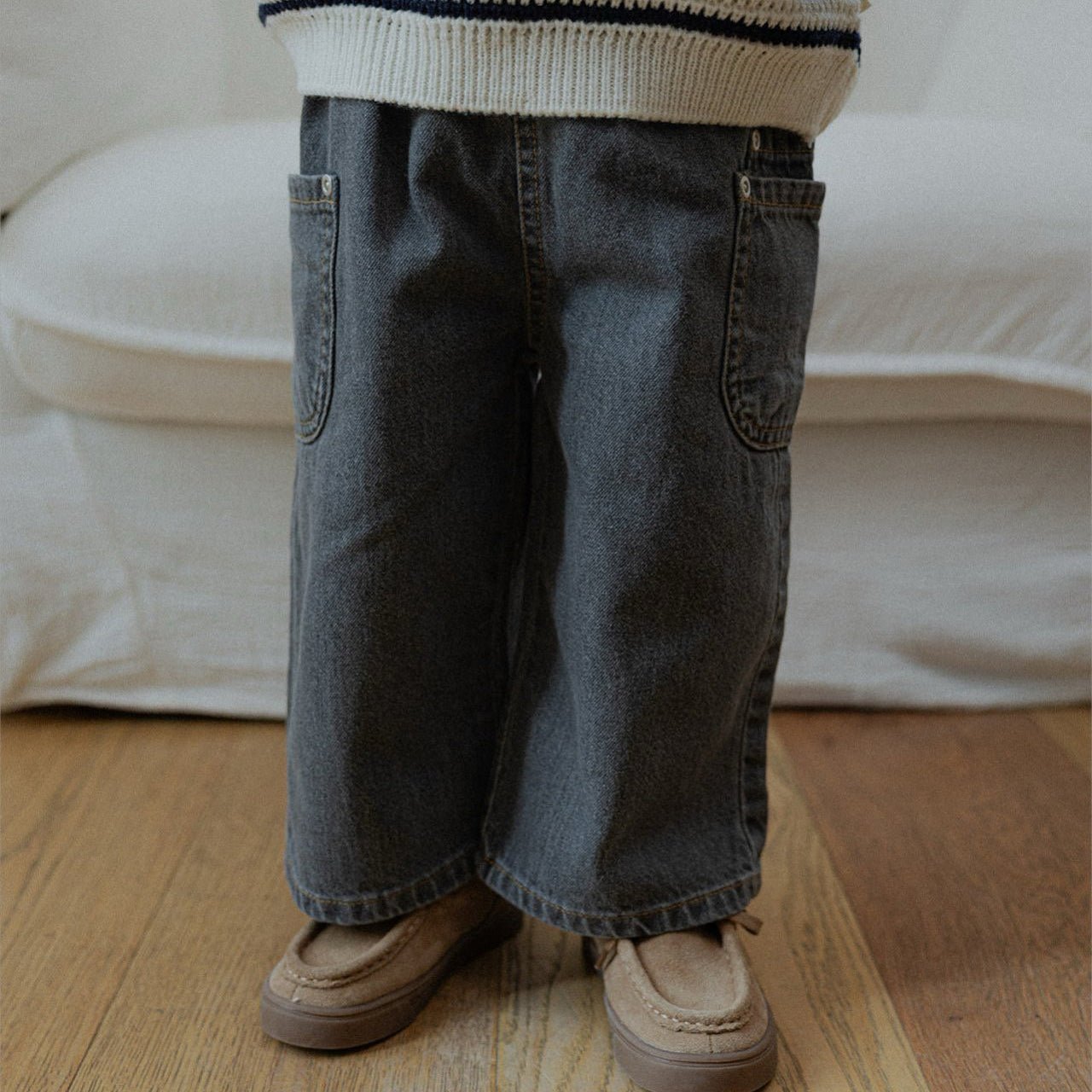 Toddler SP26 Side Pocket Pull - on Denim Pants (10m - 4y) - 2 Colors - AT NOON STORE