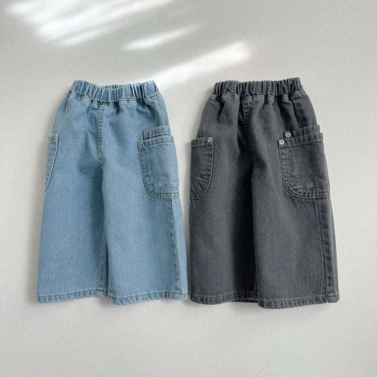 Toddler SP26 Side Pocket Pull - on Denim Pants (10m - 4y) - 2 Colors - AT NOON STORE