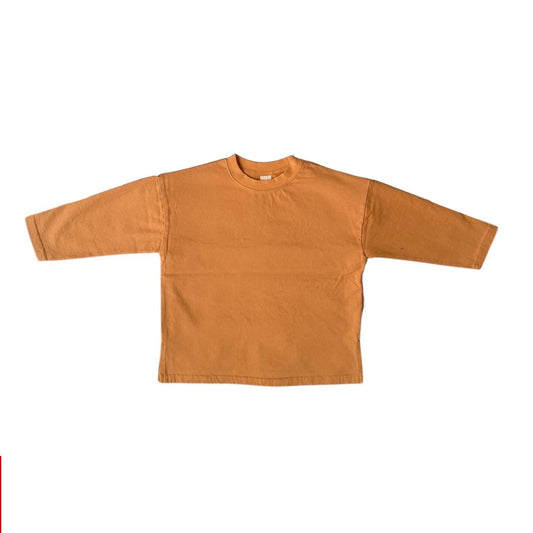 Toddler SP26 Side Slit Long Sleeve Tee (3 - 7y) - Orange - AT NOON STORE
