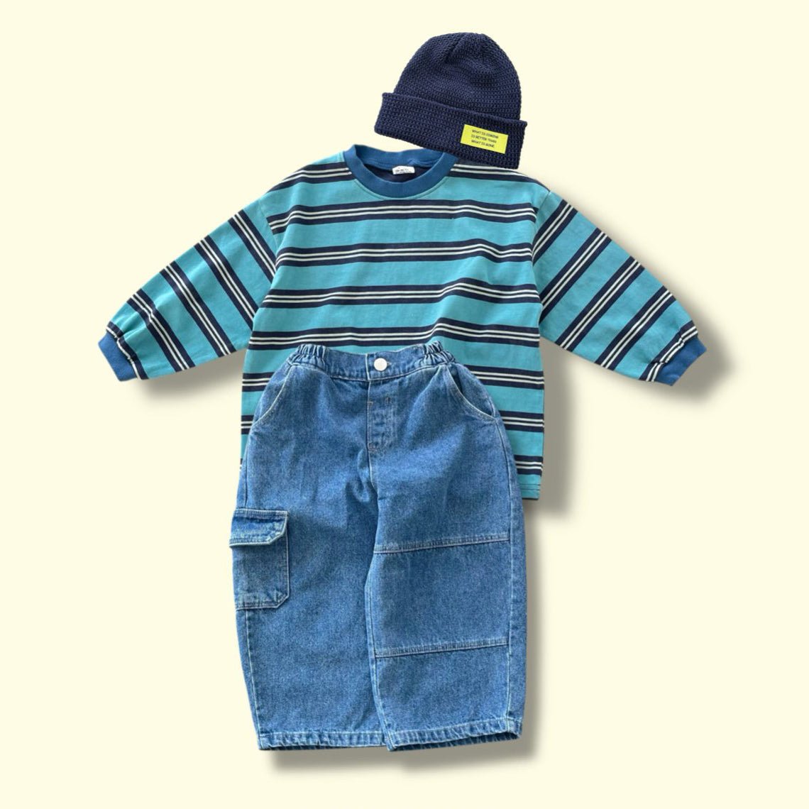 Toddler SP26 Stitch Detail and Side Pocket Denim Pants (3 - 7y) - Denim - AT NOON STORE