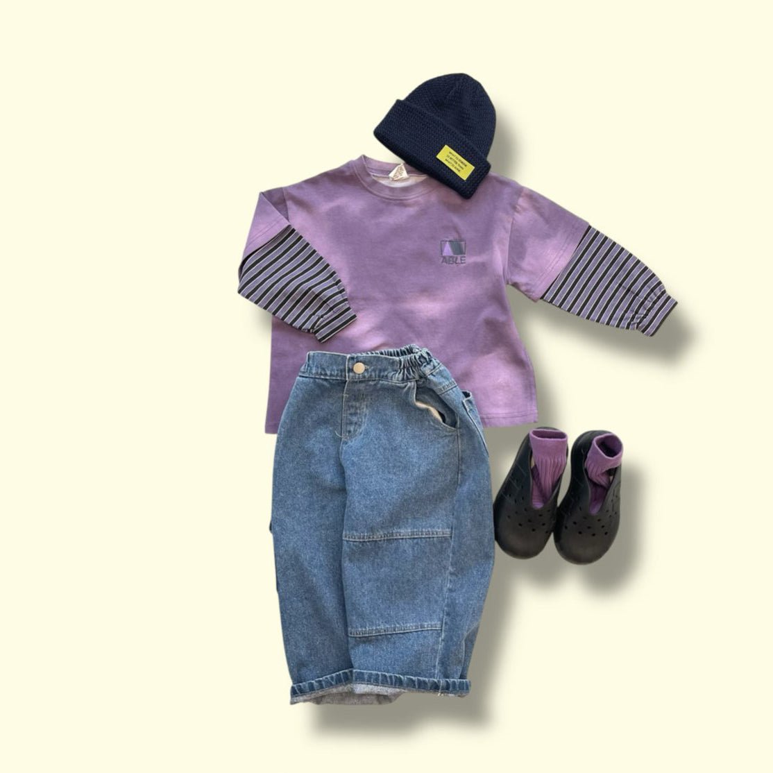 Toddler SP26 Stitch Detail and Side Pocket Denim Pants (3 - 7y) - Denim - AT NOON STORE