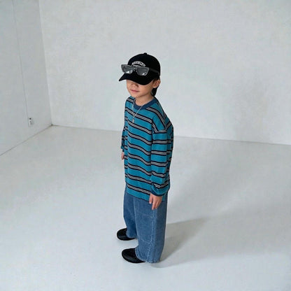 Toddler SP26 Stitch Detail and Side Pocket Denim Pants (3 - 7y) - Denim - AT NOON STORE