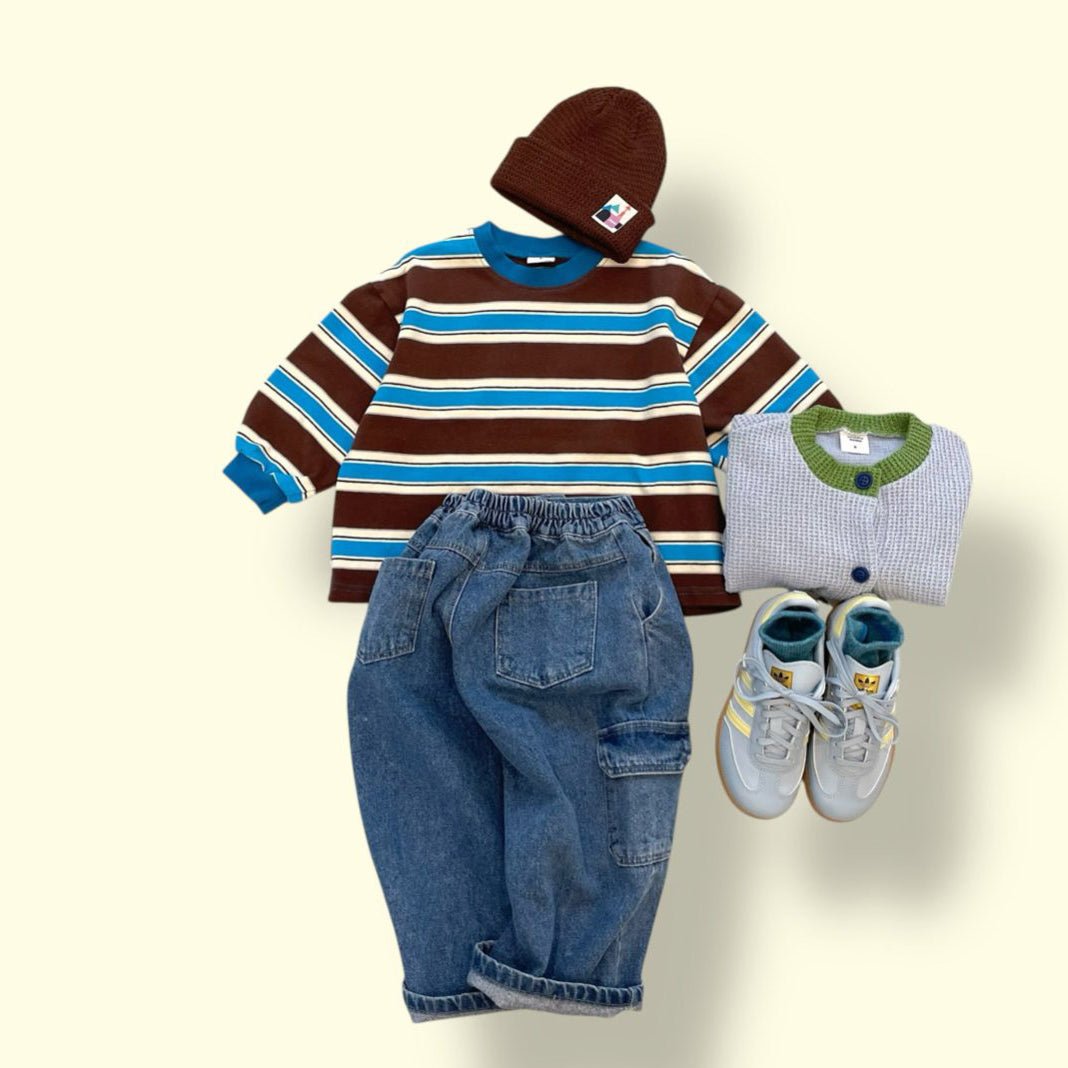 Toddler SP26 Stitch Detail and Side Pocket Denim Pants (3 - 7y) - Denim - AT NOON STORE