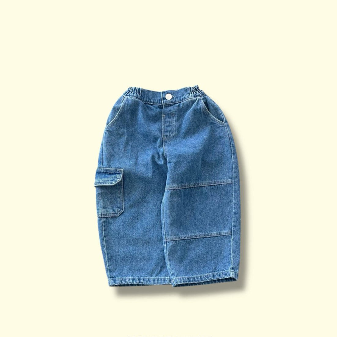 Toddler SP26 Stitch Detail and Side Pocket Denim Pants (3 - 7y) - Denim - AT NOON STORE