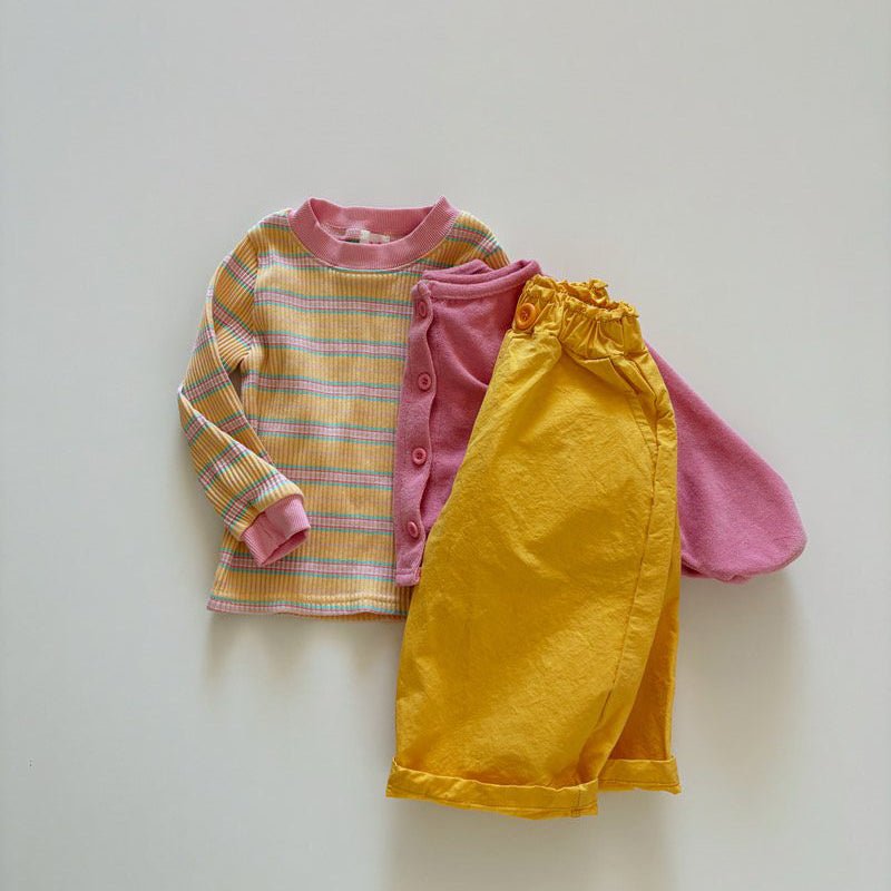 Toddler SP26 Stripe Long Sleeve Ribbed Top (1 - 6y) - 2 Colors - AT NOON STORE