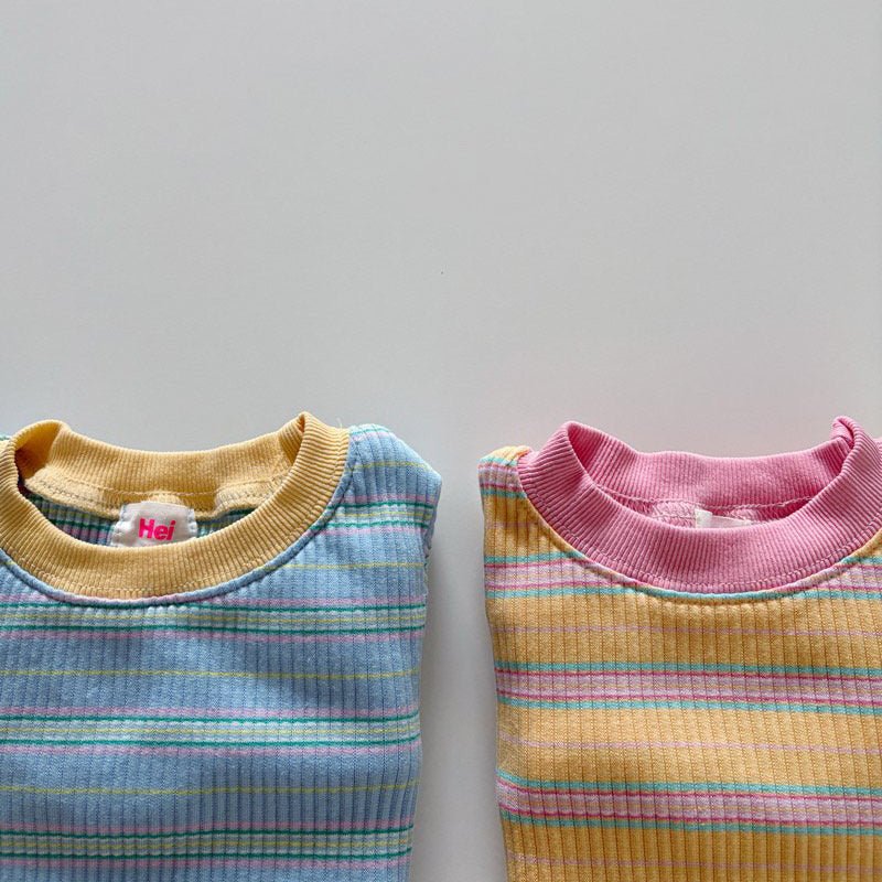 Toddler SP26 Stripe Long Sleeve Ribbed Top (1 - 6y) - 2 Colors - AT NOON STORE