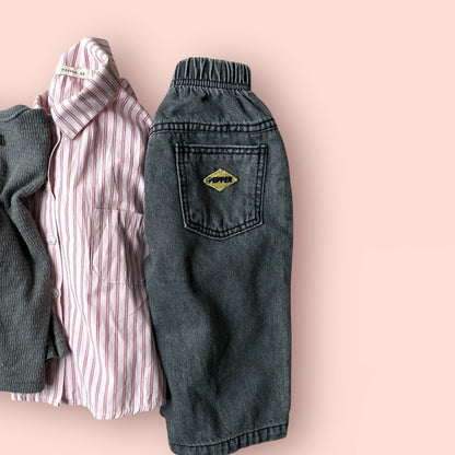Toddler SP26 Stripe Long Sleeve Shirt (1 - 7y) - 2 Colors kids outfit